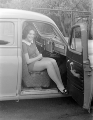 1970, Fortepan, portrait, woman, automobile, girls'n'cars, Fortepan #5594