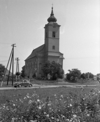 Magyarország, Feldebrő, Szent Márton-templom., 1972, Piarista Levéltár/Holl Béla, utcakép, katolikus, Volkswagen Bogár, Fortepan #57021