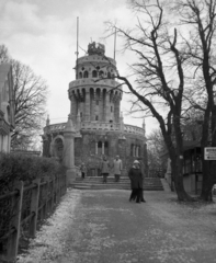 Magyarország, Budapest XII., Jánoshegy, Erzsébet-kilátó., 1975, Karabélyos Péter, Schulek Frigyes-terv, torony, kilátó, neoromán építészet, Budapest, Fortepan #57263