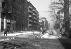 Magyarország, Budapest XII., Böszörményi út a Királyhágó utca sarkától a Nagyenyed utca felé nézve., 1977, Karabélyos Péter, útépítés, Budapest, Fortepan #57269