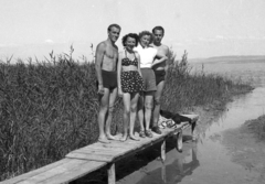 1936, Karabélyos Péter, reed, pier, bathing suit, Fortepan #57497