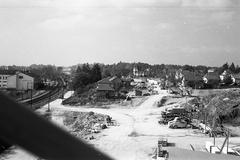 Switzerland, Morges, az A1-es autópálya építése a Chemin de Rosemont környékén. Háttérben balra a vasútállomás., 1962, Pierre Varga, railway, construction, Fortepan #57950