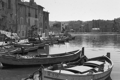 France, Martigues, Galiffet csatorna, a Quai Brescon felől a Quai Alsace Lorraine felé nézve, 1958, Pierre Varga, boat, port, Fortepan #57977