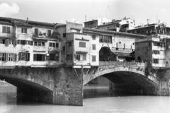 Italy, Florence, Ponte Vecchio., 1963, Pierre Varga, stone bridge, arch bridge, Neri di Fioravante-design, Taddeo Gaddi-design, Fortepan #58000