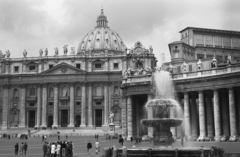 Szent Péter-bazilika., 1963, Pierre Varga, fountain, sculpture, basilica, Fortepan #58004