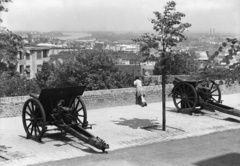 Hungary, Budapest I., Anjou (Prímás) bástya., 1936, Pálinkás Zsolt, picture, cannon, Budapest, Fortepan #58160