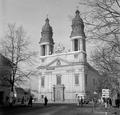 Magyarország, Pápa, Fő tér, Nagytemplom., 1960, Nagy Gyula, templom, katolikus, Fellner Jakab-terv, Fortepan #58389