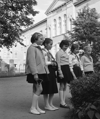 Hungary, Szombathely, Múzeum-park, háttérben a Savaria Múzeum, 1963, Nagy Gyula, pioneer, museum, Fortepan #58405