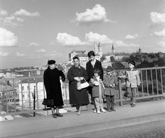 Hungary, Veszprém, Kilátás a Viaduktról a Várra., 1962, Nagy Gyula, handbag, bag, Fortepan #58449