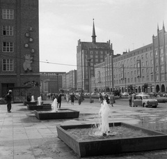 Germany, Rostock, Lange Strasse., 1962, Nagy Gyula, fountain, GDR, Fortepan #58466