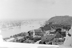 Magyarország, budai Vár, Budapest I., látkép a Petőfi híd felé., 1954, Fortepan, híd, háborús kár, látkép, épületkár, Budapest, Fortepan #5877