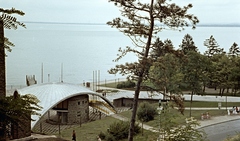 Hungary,Lake Balaton, Tihany, hajóállomás, a Darányi Ignác emlékműtől nézve., 1963, Herbály István, colorful, Fortepan #58863