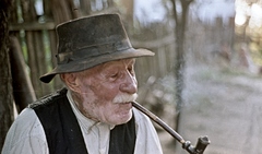 1963, Herbály István, portrait, hat, colorful, smoking, pipe, man, Fortepan #58883