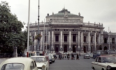 Ausztria, Bécs, a Burgtheater a Városháza felől nézve., 1966, Herbály István, színes, nemzeti színház, Gottfried Semper-terv, Karl Freiherr von Hasenauer-terv, Fortepan #58898