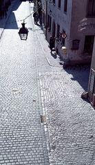 Németország, Rothenburg ob der Tauber, a Georgengasse a Fehér-toronyból (Weisser Turm) nézve., 1966, Herbály István, Fortepan #58929