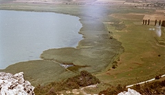 Magyarország,Balaton, a Bázsai-öböl a Sajkod feletti Nyereg-hegyről nézve., 1967, Herbály István, Fortepan #58967