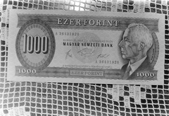 1984, Fortepan, money, paper money, lace, Béla Bartók-portrayal, Kádár-crest, Fortepan #5930