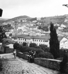 Olaszország, Fiesole, Via San Francesco, szemben a Szent Romulus székesegyház tornya., 1930, Roberto Urban, látkép, Fortepan #59635