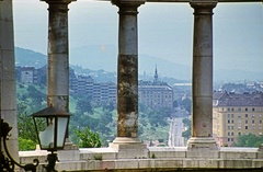 Magyarország, Gellérthegy, Budapest I., Szent Gellért emlékmű, kilátás Krisztina körút felé., 1964, Fortepan, színes, Budapest, Fortepan #59827