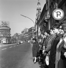 Magyarország, Budapest VIII., Erzsébet (Lenin) körút a Nagykörút - Rákóczi út kereszteződésétől nézve., 1965, Nagy Gyula, villamos, Budapest, Fortepan #59853