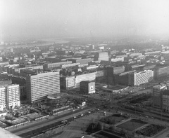 Lengyelország, Varsó, kilátás a Kultúra és Tudomány Palotájából, előtérben az ulica Marszalkowska és az Aleje Jerozolimskie kereszteződése., 1965, Nagy Gyula, látkép, Fortepan #59927