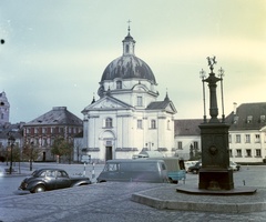 Lengyelország, Varsó, Újvárosi Piactér (Rynek Nowego Miasta), Szent Kázmér-templom., 1965, Nagy Gyula, színes, Nysa N59, Fortepan #59951