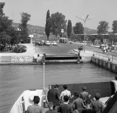 Magyarország,Balaton, Tihany, Tihanyrév., 1975, Nagy Gyula, komp, Fortepan #60082