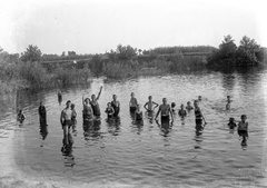 1930, Zsohár Zsuzsa, bathing suit, tableau, bathing, Fortepan #60318