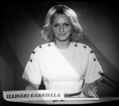 Magyarország, Szádvári Gabriella tévébemondó., 1975, Krantz Károly, televíziózás, bemondó, képernyőfotó, Fortepan #60640