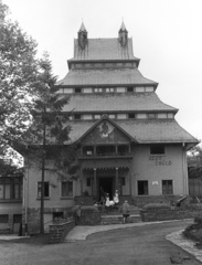 Magyarország, Mátraháza, SZOT üdülő (később Pagoda Pihenő Panzió)., 1962, Lencse Zoltán, Medgyaszay István-terv, Fortepan #60818