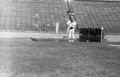 Magyarország, Népstadion, Budapest XIV., 1962, Lencse Zoltán, atlétika, gátfutás, Budapest, Fortepan #60835