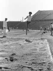 Magyarország, Népstadion, Budapest XIV., 1962, Lencse Zoltán, stadion, atlétika, távolugrás, sportbíró, Budapest, Fortepan #60837