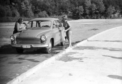 Magyarország, Balatonakarattya, Strand., 1964, Lencse Zoltán, német gyártmány, Wartburg-márka, automobil, Wartburg 311/312, rendszám, Fortepan #61008