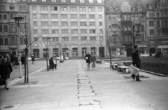 Germany, Leipzig, Sachsenplatz, szemben a Katharinenstrasse. Ma a lipcsei Szépművészeti Múzeum áll a tér helyén., 1971, Lencse Zoltán, GDR, Fortepan #61114