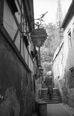 Germany, Meissen, Frauenstufen az An der Frauenkirche felől nézve., 1971, Lencse Zoltán, stairs, alley, GDR, Fortepan #61136