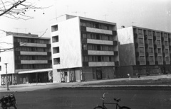 Hungary, Dunaújváros, Vasmű út, műteremházak., 1962, Lencse Zoltán, motorcycle, blocks, Fortepan #61276