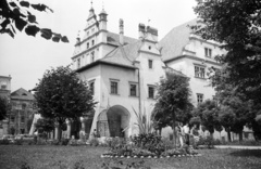 Slovakia, Levoča, Városháza., 1971, Lencse Zoltán, Czechoslovakia, public building, renaissance, archway, Cage of Shame, Fortepan #61323