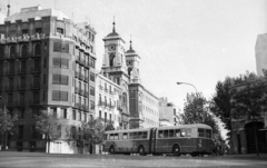 Spanyolország, Madrid, Calle de Serrano 104., a Borgia Szent Ferenc templom., 1974, Mészáros Zoltán, templom, katolikus, neobarokk stílus, Francisco de Asís Fort-terv, csuklós busz, Fortepan #61445