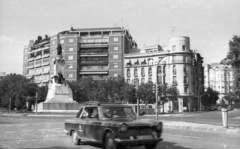 Spanyolország, Madrid, Paseo de la Castellana, Emilio Castelar emlékmű., 1974, Mészáros Zoltán, emlékmű, politikus, Emilio Castelar y Ripoll-portré, Fortepan #61446