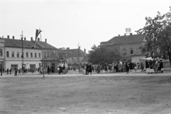 Magyarország, Csorna, Szent István (Szabadság) tér., 1955, Lipovits Károly, utcakép, Fortepan #61901