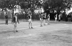 Magyarország, Pécs, a Pedagógiai Főiskola (később Pécsi Tudományegyetem) kézilabdapályája., 1955, Lipovits Károly, férfiak, sportpálya, sportoló, kézilabda, Fortepan #61913