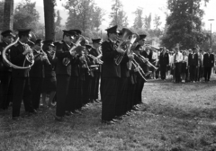 Hungary, Budapest II., Gyermekvasutas (Úttörővasutas) Otthon és Tábor., 1955, A R, pioneer, wind band, Budapest, Fortepan #61996