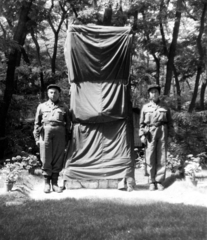 Hungary, Szigetmonostor, Horány, a Természetbarátok Turista Egyesülete (TTE) Vörös Meteor vizitelepe, munkásmozgalmi emlékmű avatása., 1958, A R, Workers' Militia, Fortepan #62416