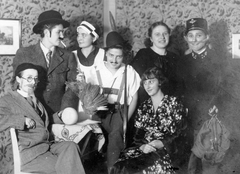 1936, Fortepan, jelmez, vasutas, bajusz, dohányzás, cross-dressing, Fortepan #6386