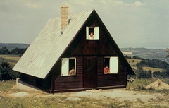 Poniklec típusú faház., 1985, Fortepan, colorful, landscape, holiday house, wooden cottage, Fortepan #6547