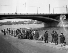 Magyarország, Budapest II., budai alsó rakpart a Margit hídnál, háttérben a Margit-sziget., 1967, Magyar Rendőr, Budapest, Fortepan #65493