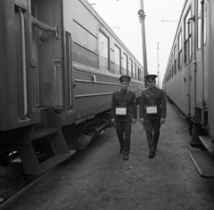 Hungary, Záhony, vasútállomás., 1976, Magyar Rendőr, rail, coach, border patrol, Fortepan #66282