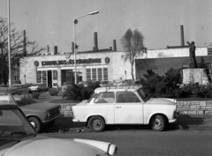 Magyarország, Budapest XXI., a Csepel Vas- és Fémművek főkapuja., 1980, Magyar Rendőr, szobor, Lenin-ábrázolás, Trabant 601, VAZ 2101, Budapest, VAZ 2101, Fortepan #66440