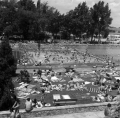 Magyarország, Margitsziget, Budapest, Palatinus Strandfürdő., 1980, Magyar Rendőr, strand, Fortepan #66496