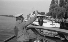 Magyarország, Ráckeve, Ráckevei (Soroksári)-Duna, hajóállomás., 1980, Magyar Rendőr, hajó, motorcsónak, vízibusz, Sárrét/Hortobágy/Lelle hajó, Fortepan #66504